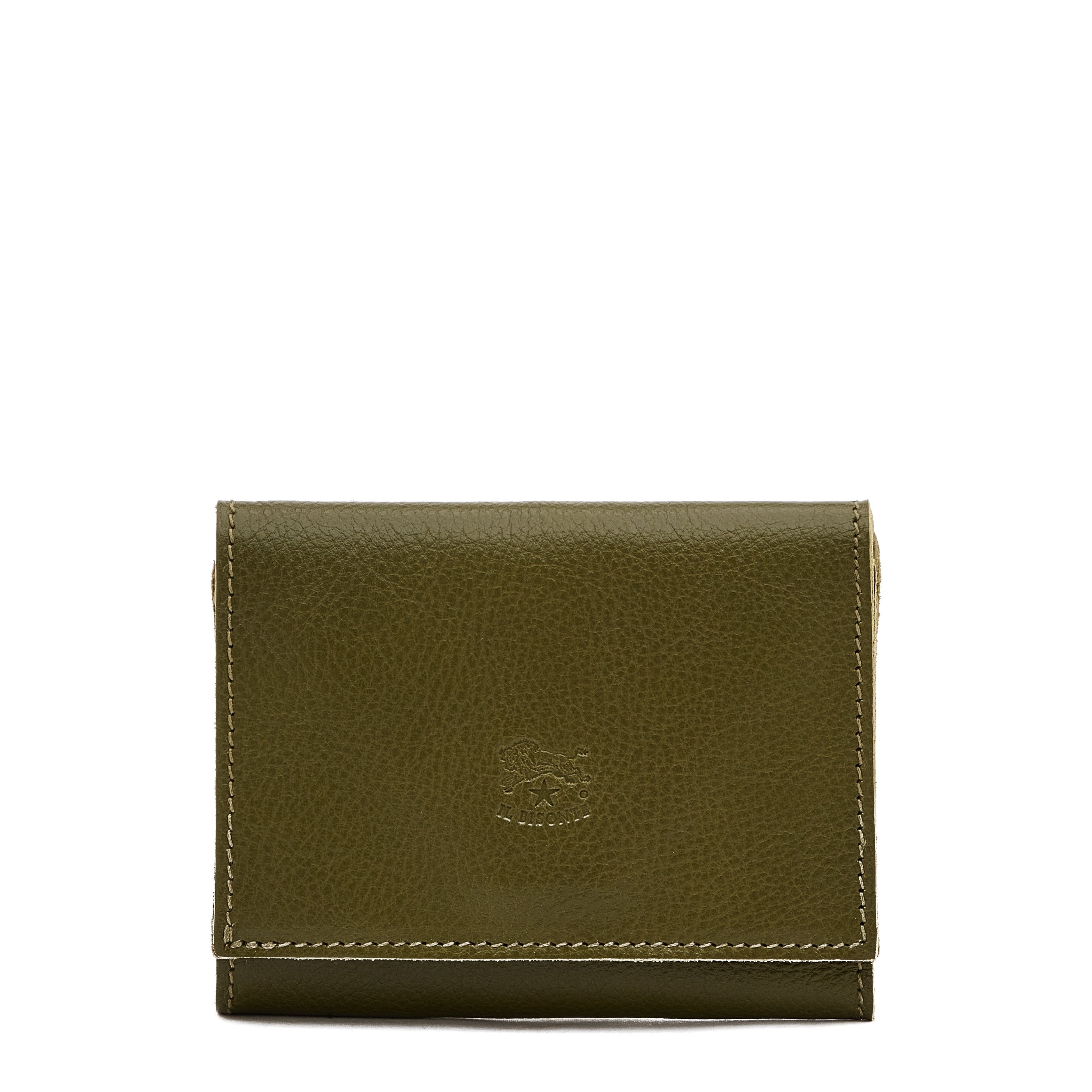 Wallet in leather color rugiada green – Il Bisonte