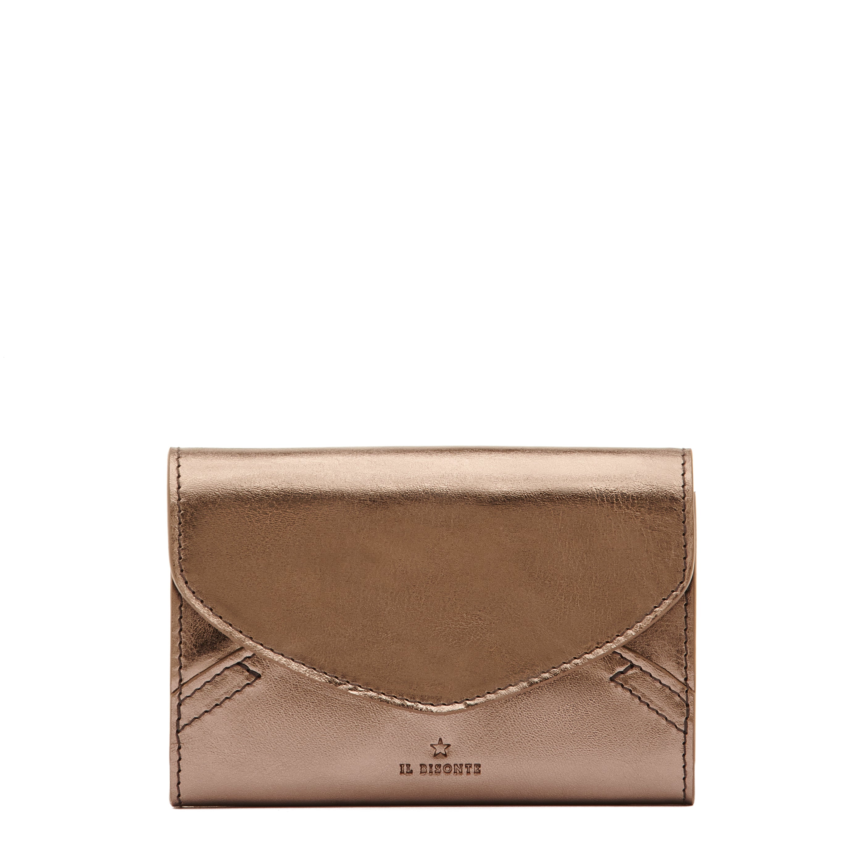 Esperia | Women's wallet in metallic leather color metallic bronze