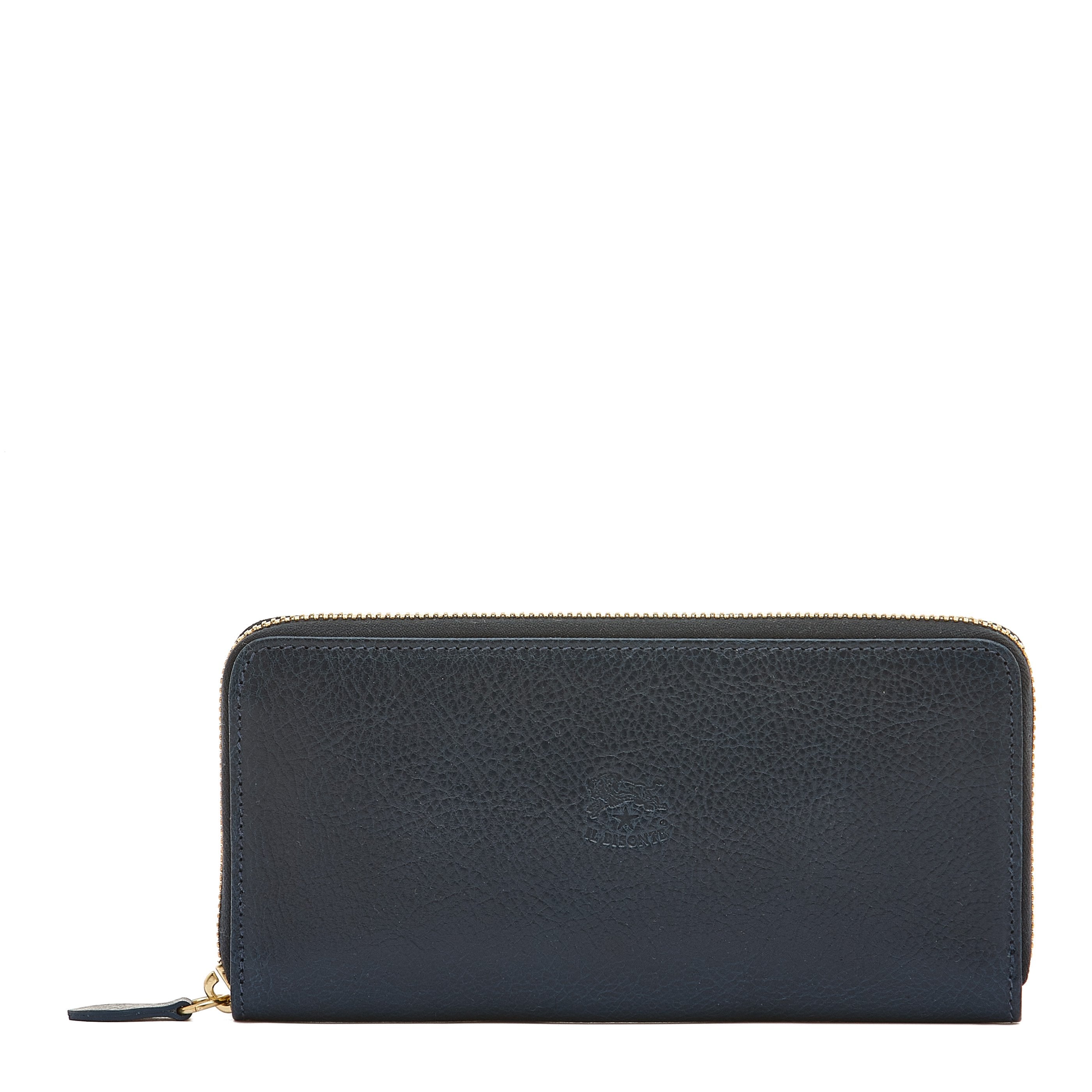 Ametista | Women's zip around wallet in leather color blue – Il
