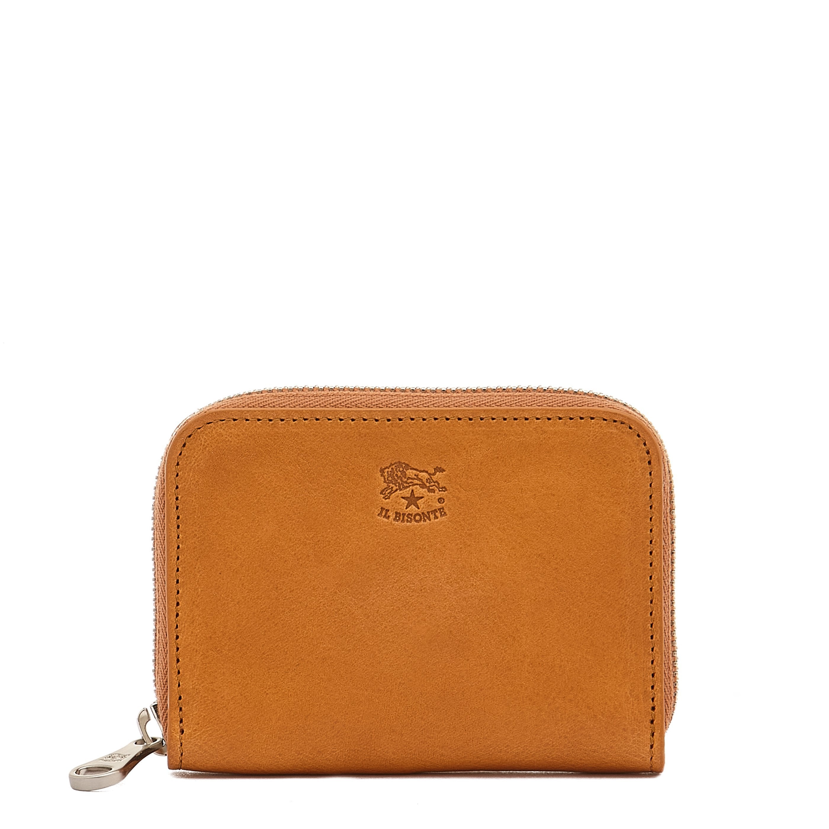 Cestello Men's zip around wallet in vintage leather color natural