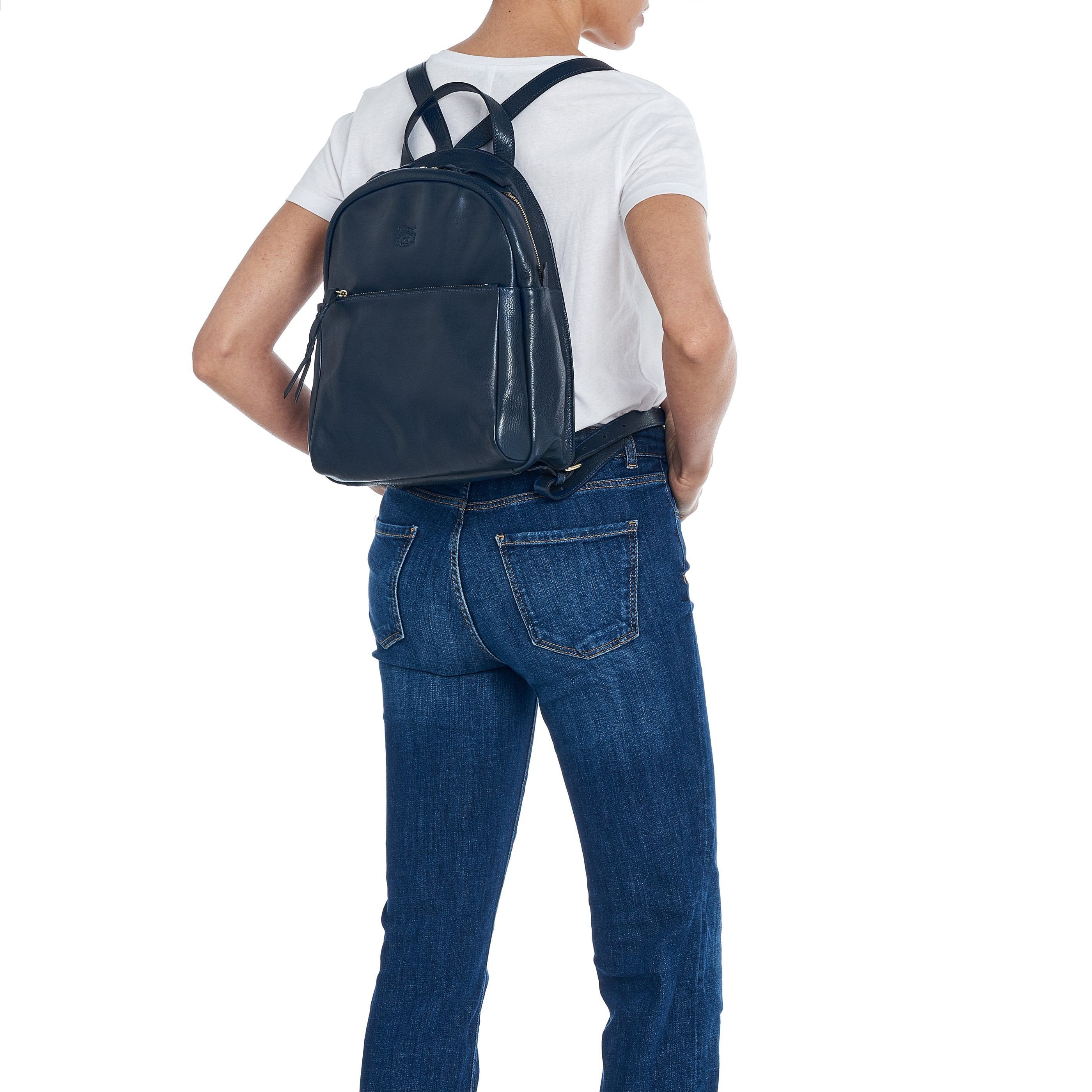 blue bird leather backpack Lungarno