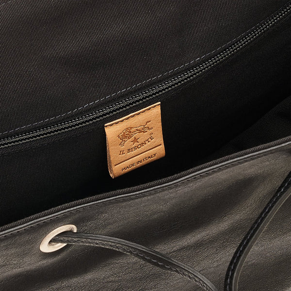 Trappola | Men's backpack in vintage leather color black