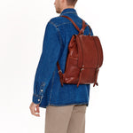Trappola | Men's backpack in vintage leather color sepia