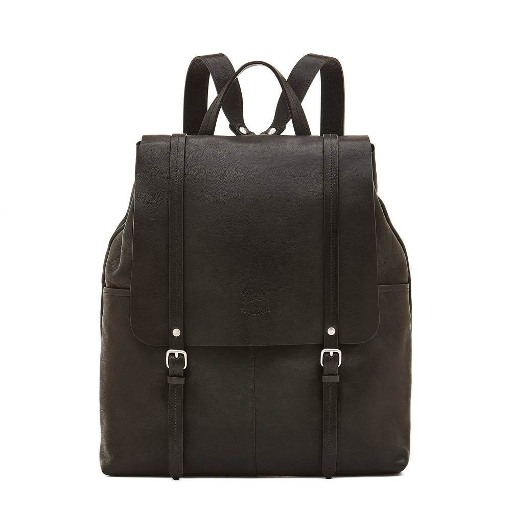 black leather college backpack MYMODAGLAM PU for Men & Women Perfect for day Women's Full Grain Leather Backpack