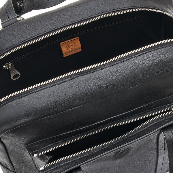 Trebbio | Men's backpack in vintage leather color black