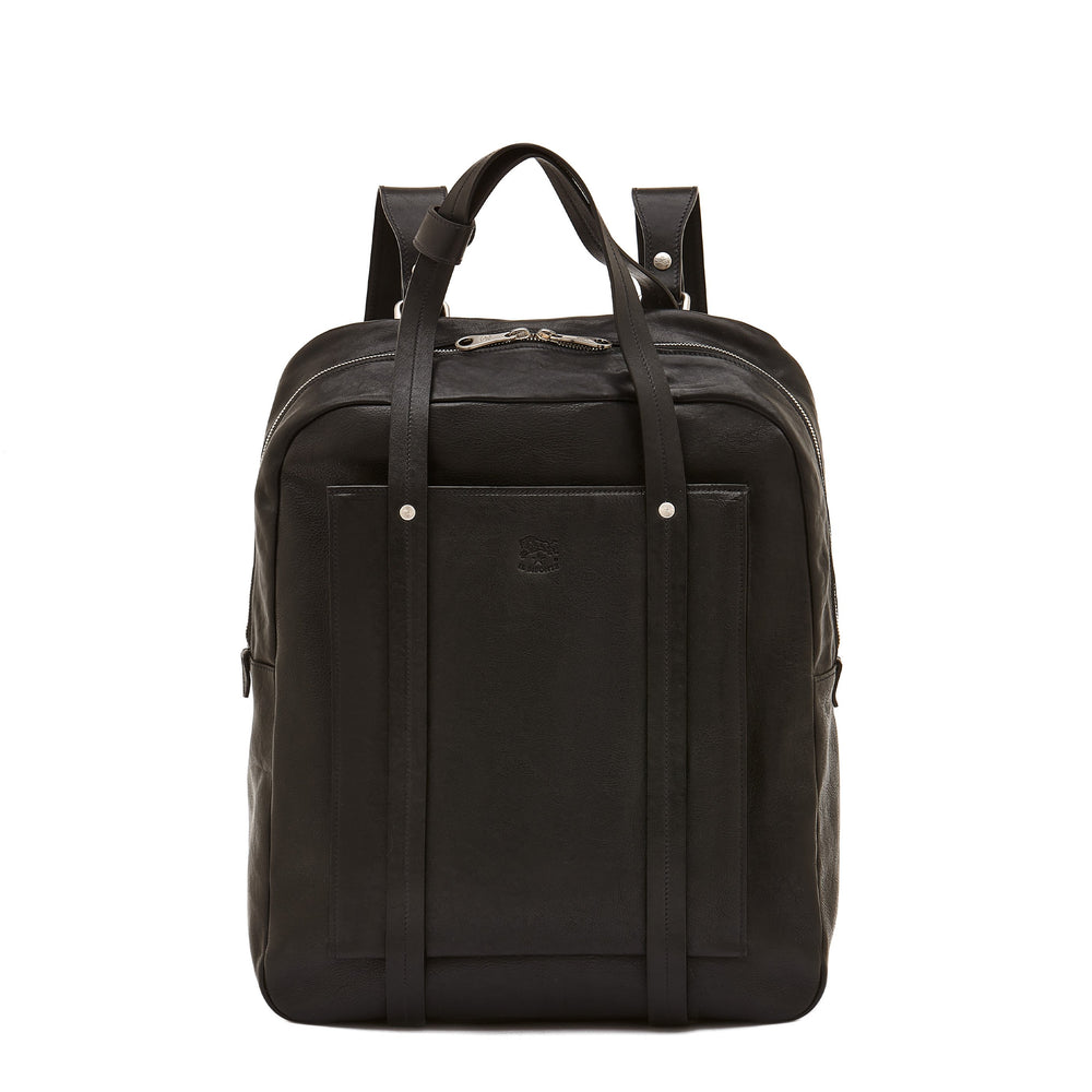 Trebbio | Sac a dos pour homme en cuir vintage couleur noir