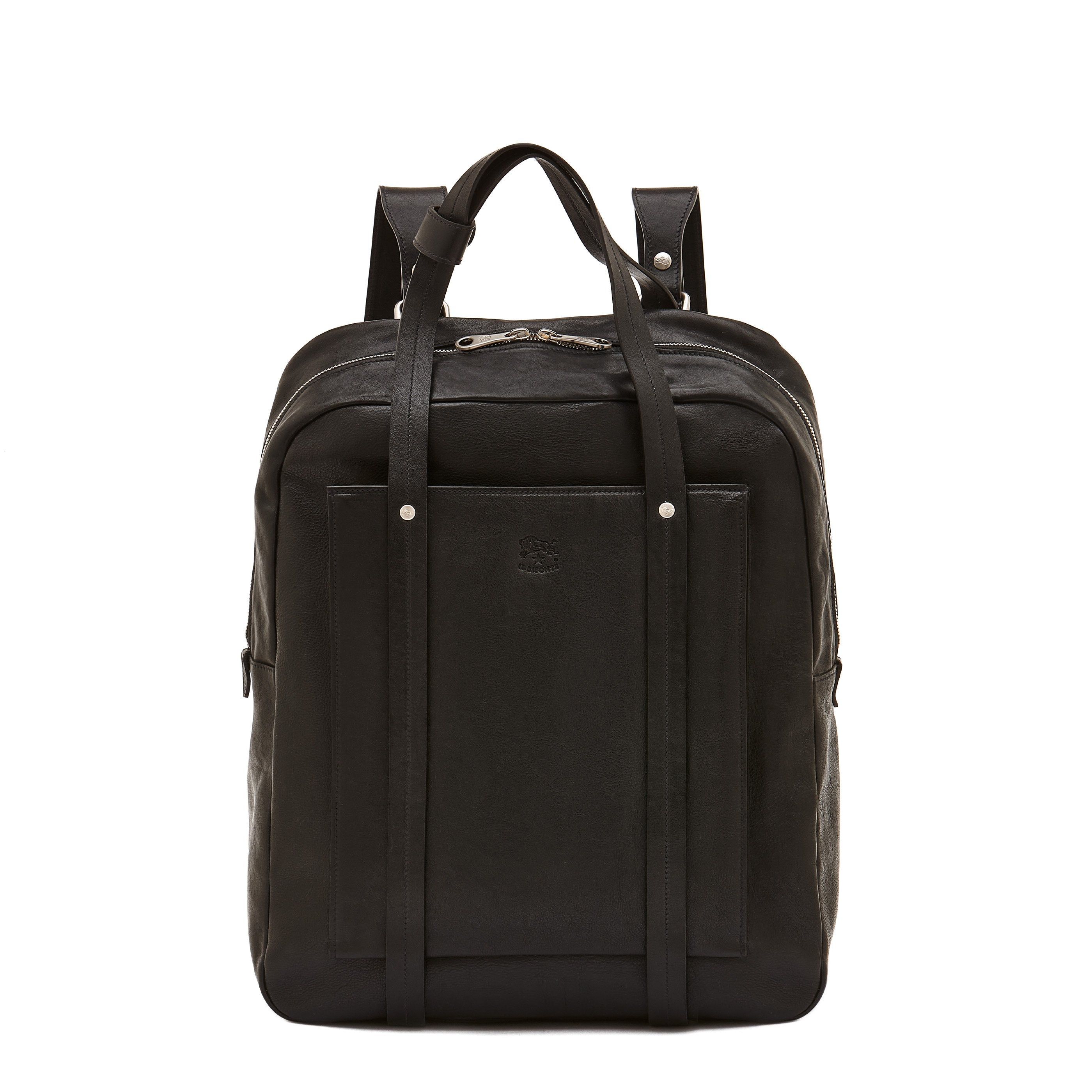 Trebbio | Sac a dos pour homme en cuir vintage couleur noir