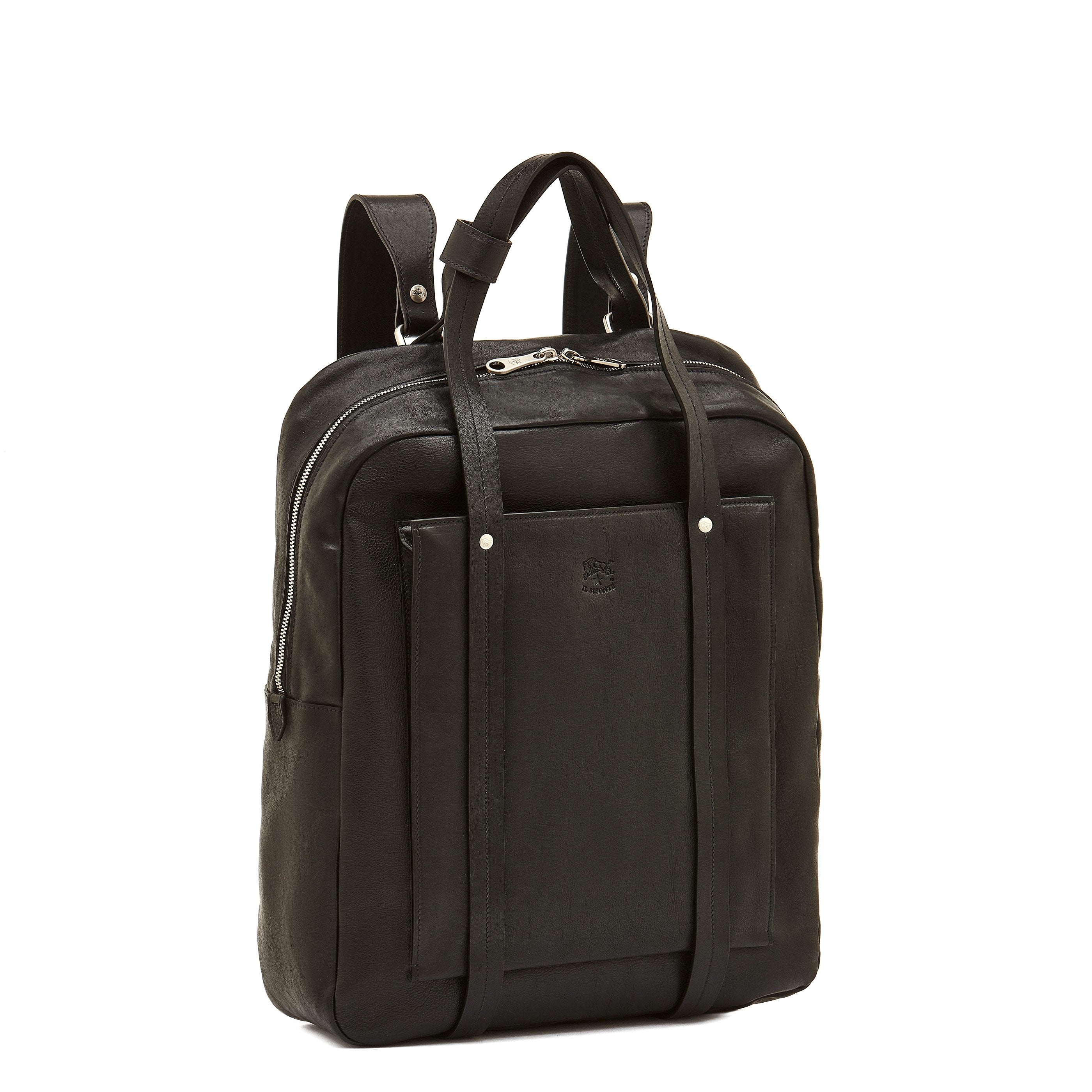 Trebbio | Sac a dos pour homme en cuir vintage couleur noir