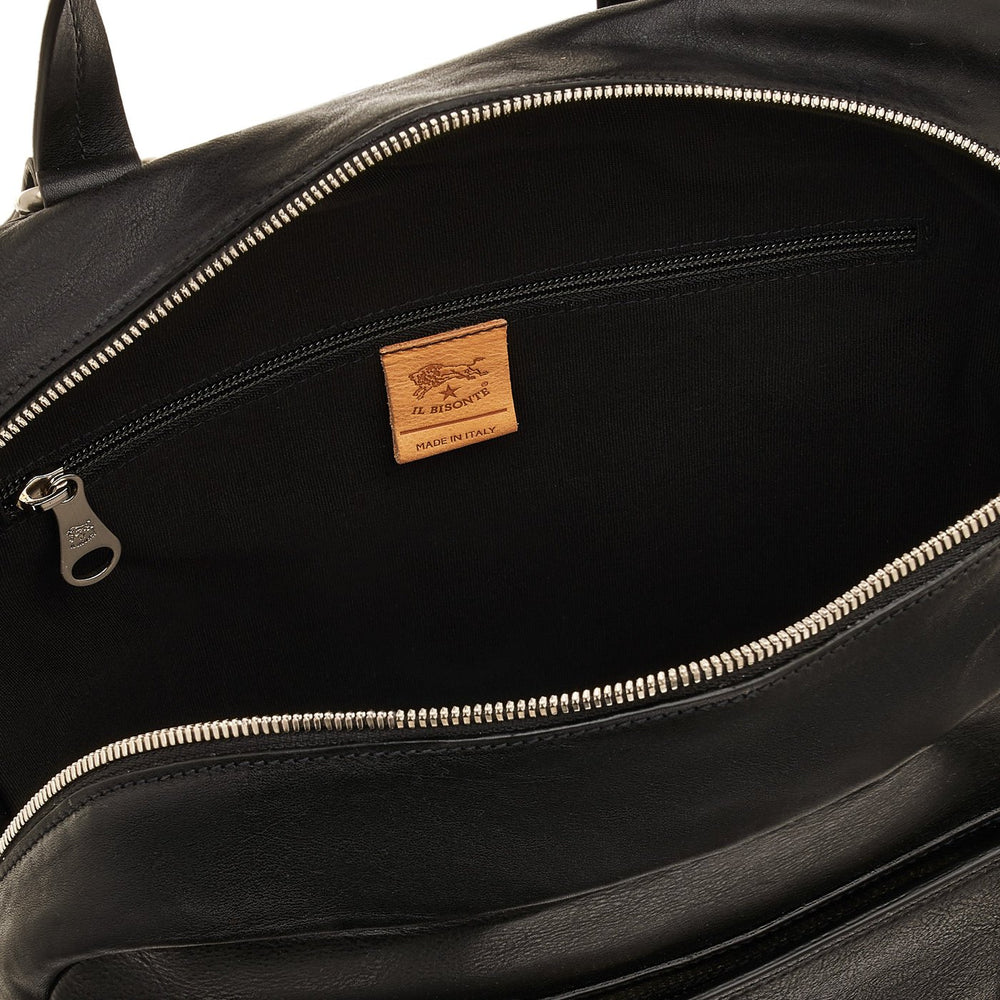 Trebbio | Sac a dos pour homme en cuir vintage couleur noir