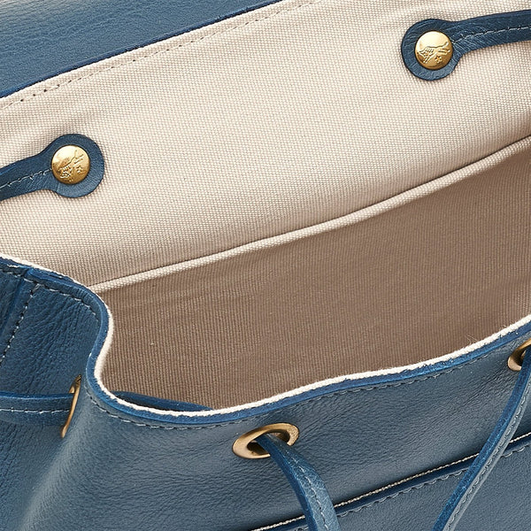 Mezzomonte | Women's Backpack in Leather color Blue Denim