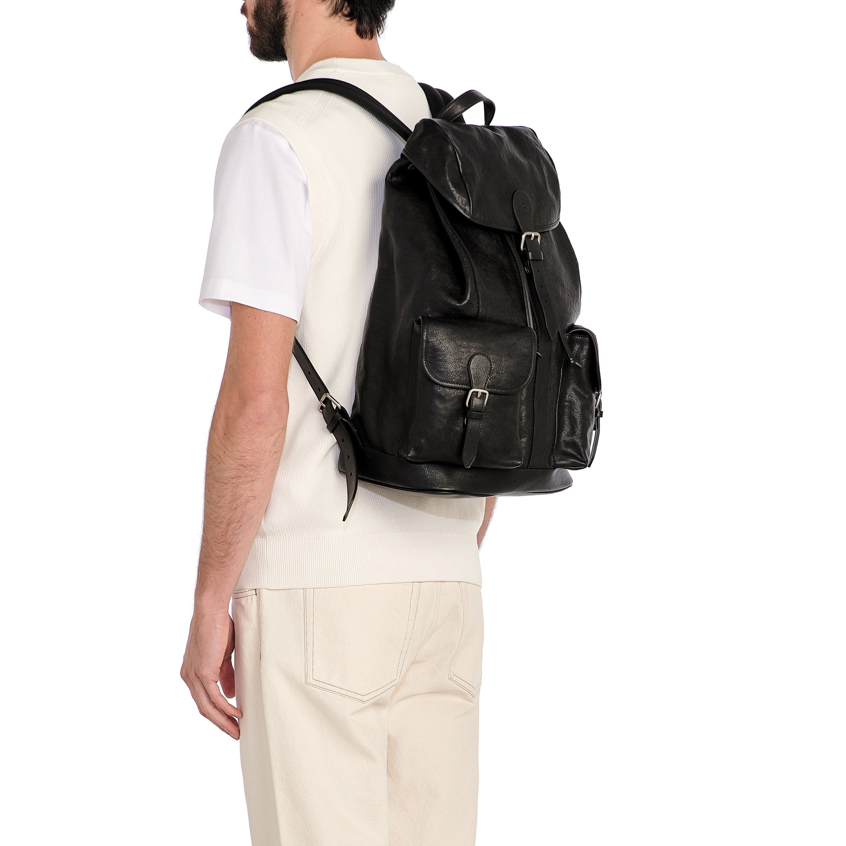 Linea 1990 | Zaino da uomo in pelle colore nero