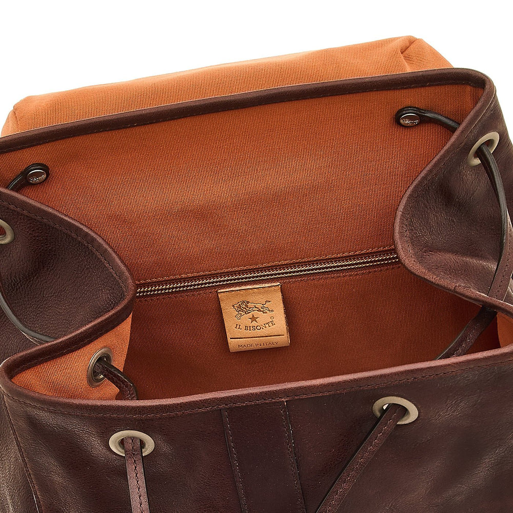 Linea 1990 | Zaino da uomo in pelle colore caffe / aragosta
