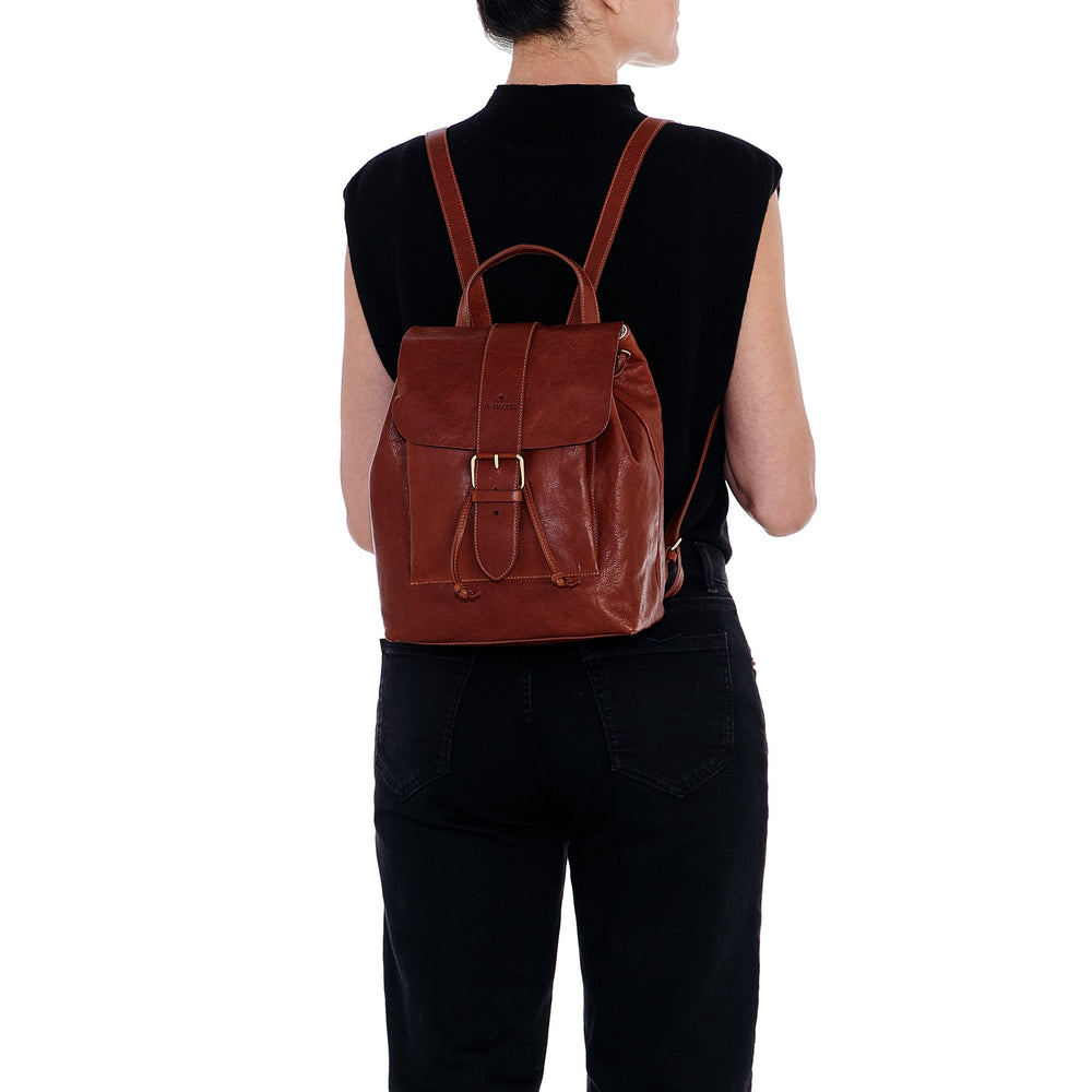 Linea 1990 | Women's backpack in vintage leather color sepia