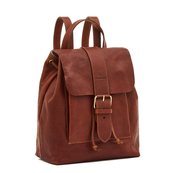 Linea 1990 | Women's backpack in vintage leather color sepia