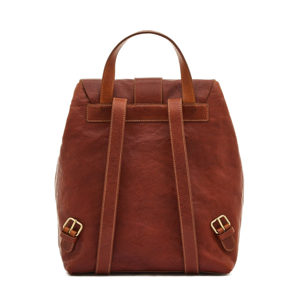 Linea 1990 | Women's backpack in vintage leather color sepia