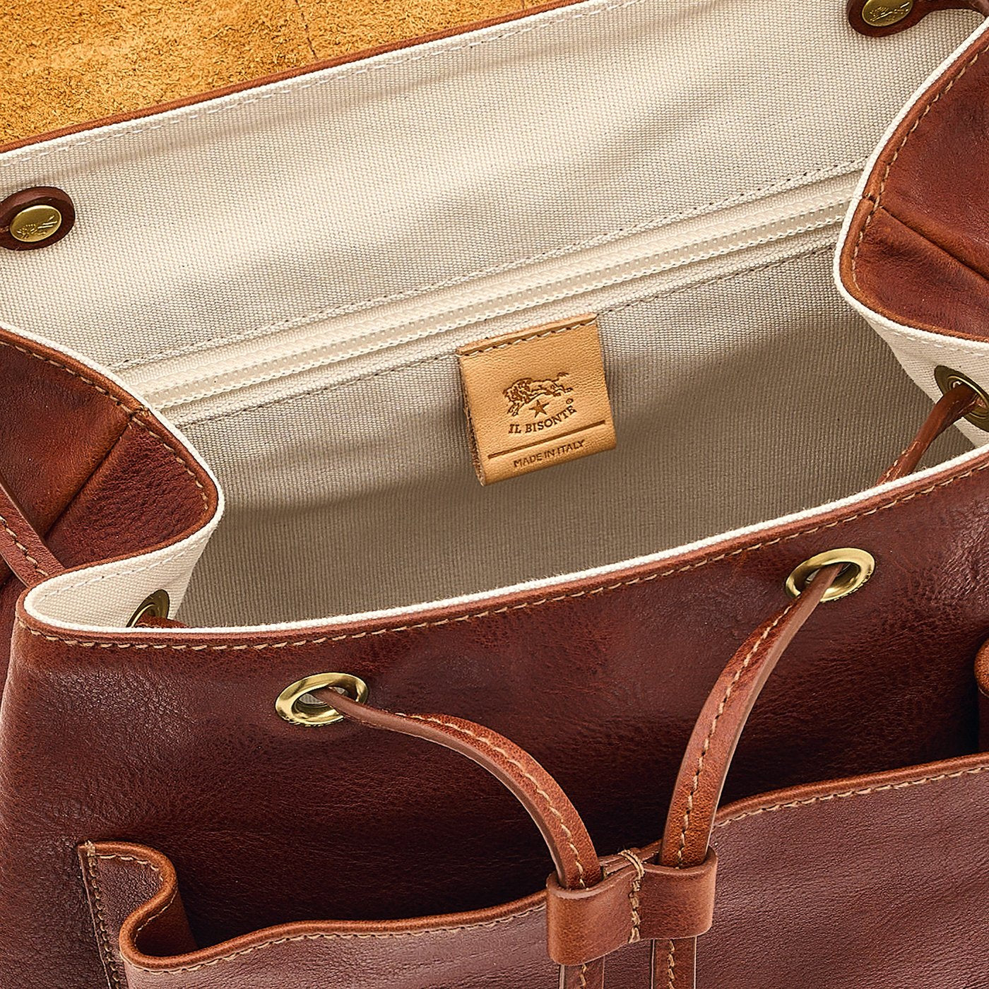 Linea 1990 | Women's backpack in vintage leather color sepia