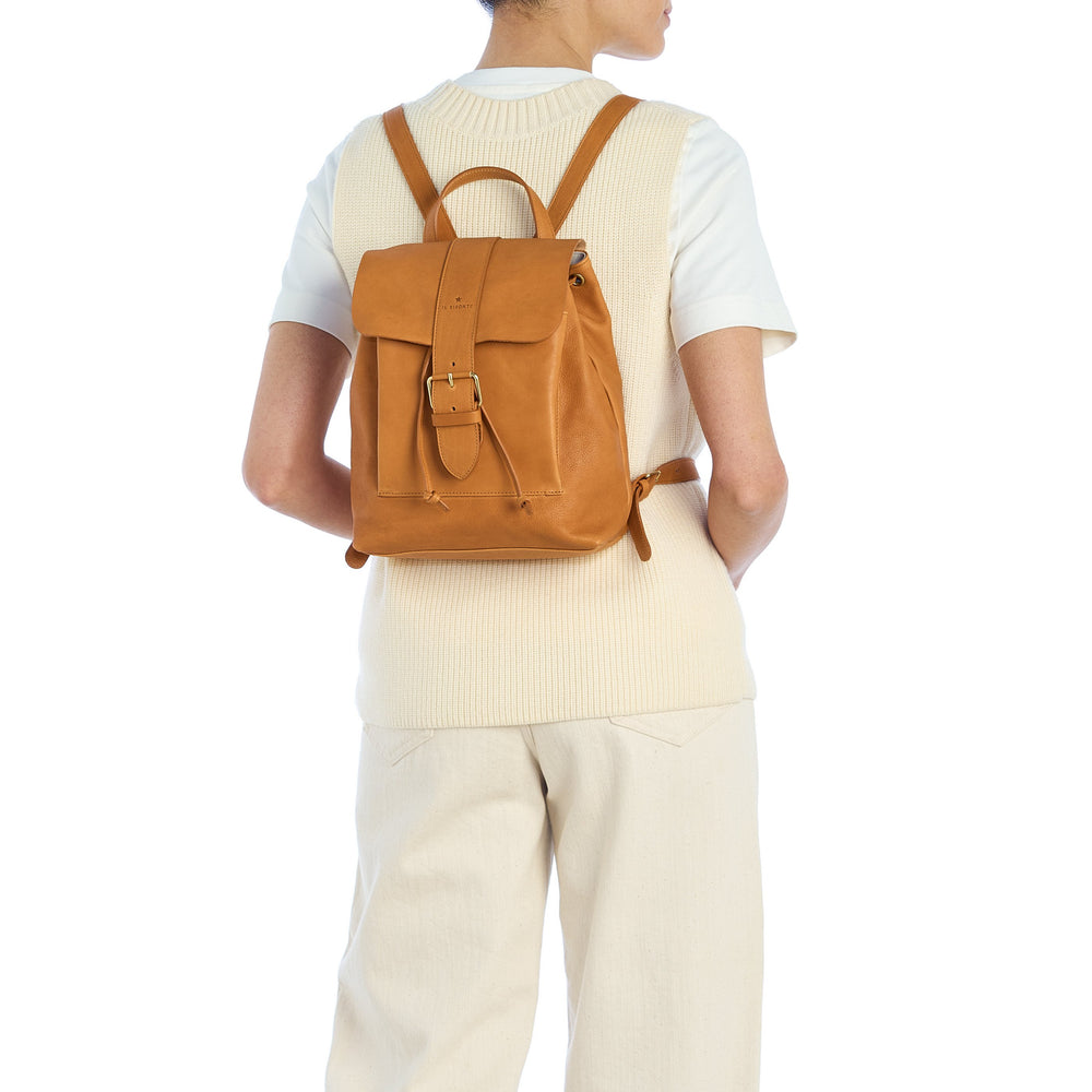 Linea 1990 | Sac a dos pour femme en cuir vintage couleur naturel