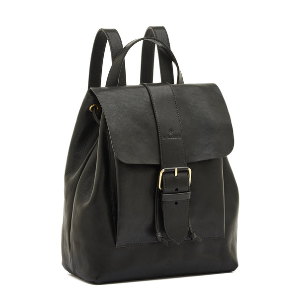 Linea 1990 | Women's backpack in leather color black