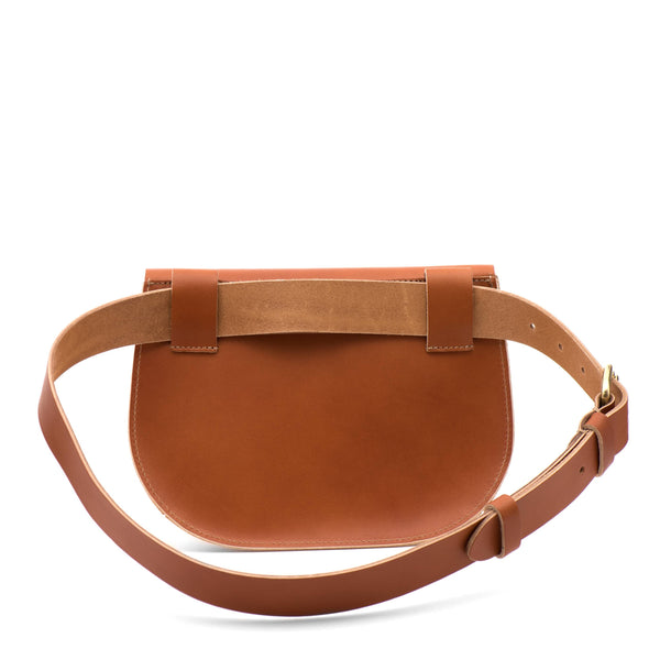 Parione | Women's belt bag in leather color caramel