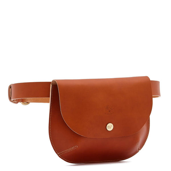Parione | Women's belt bag in leather color caramel