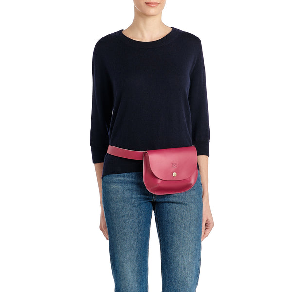 Parione | Women's belt bag in leather color cherry