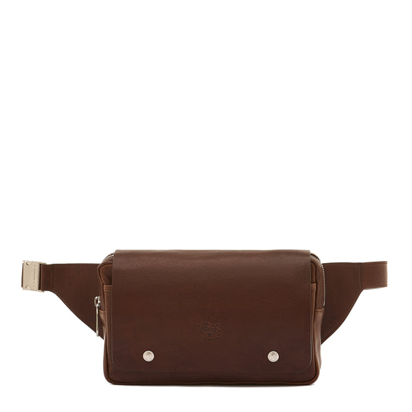 Brolio | Men's belt bag in vintage leather color coffee