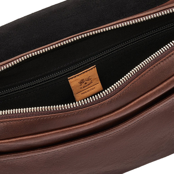 Brolio | Men's belt bag in vintage leather color coffee