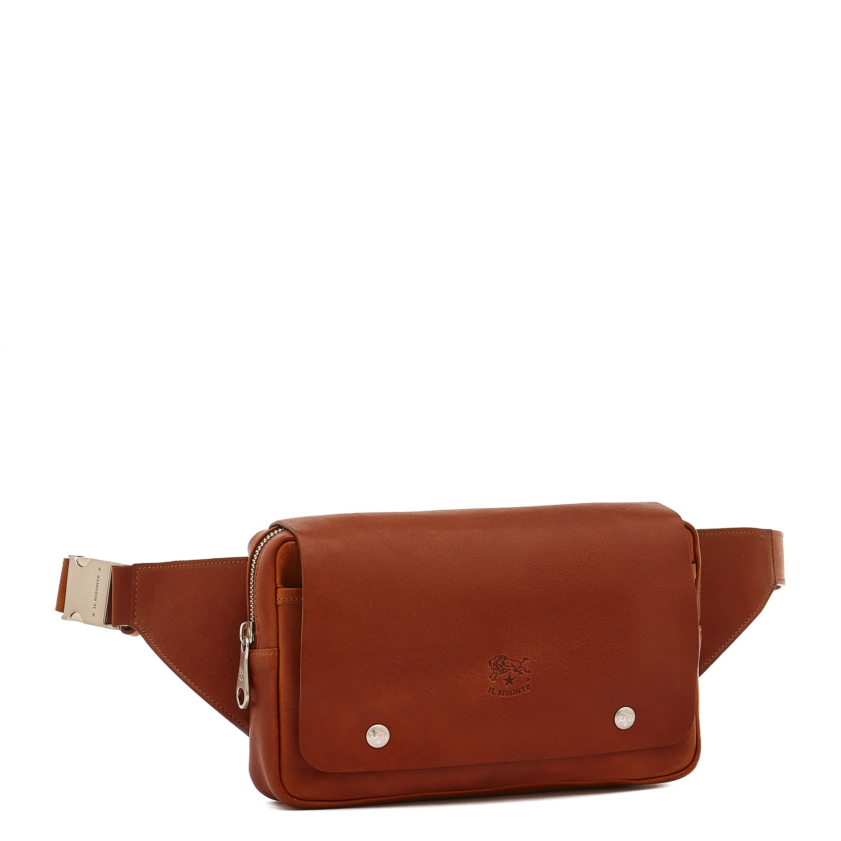Brolio Men's belt bag in vintage leather color sepia