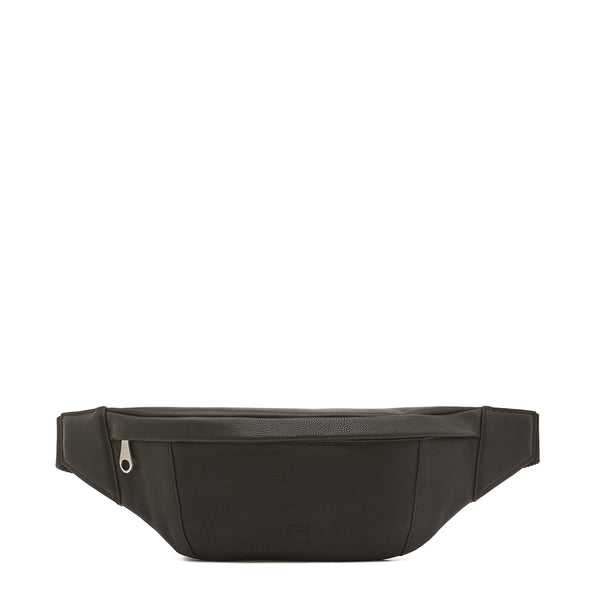 Cestello | Men's belt bag in vintage leather color black