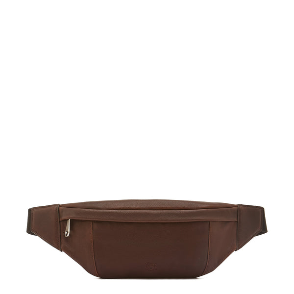 Cestello | Men's belt bag in vintage leather color coffee