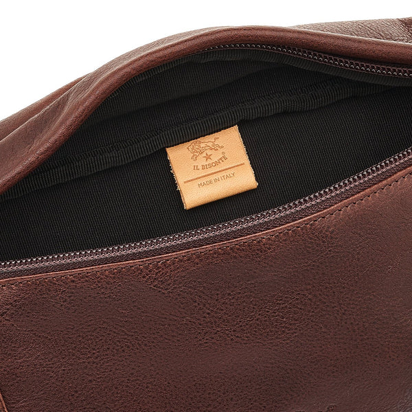 Cestello | Men's belt bag in vintage leather color coffee