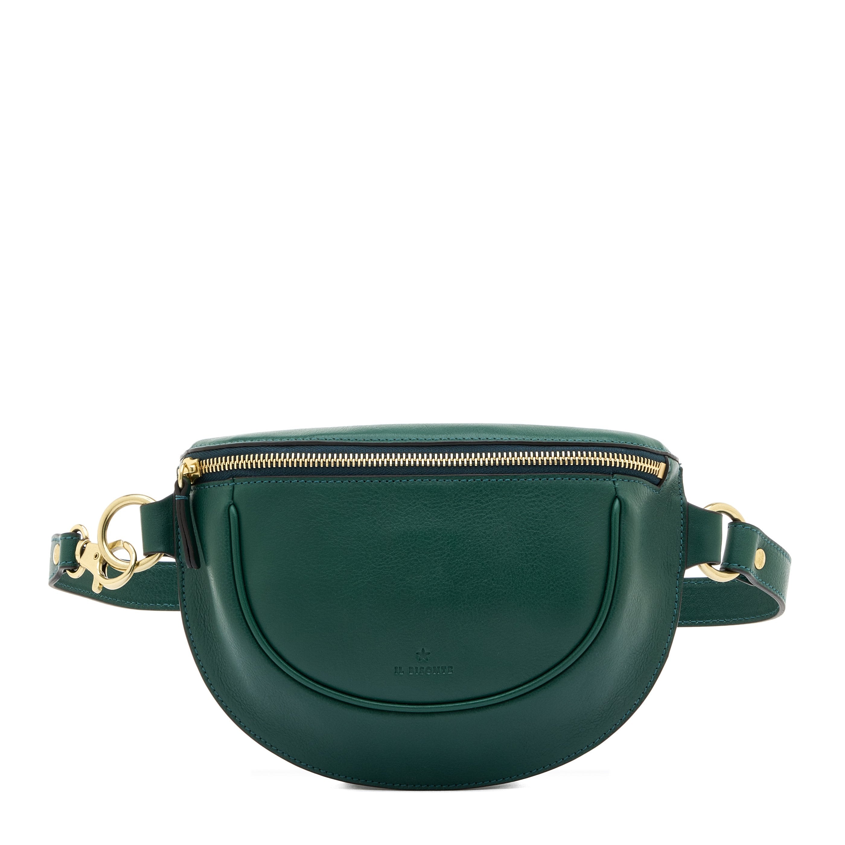 Oliveta | Marsupio da donna in pelle colore verde oleandro — 
front view
 — 1 of 5