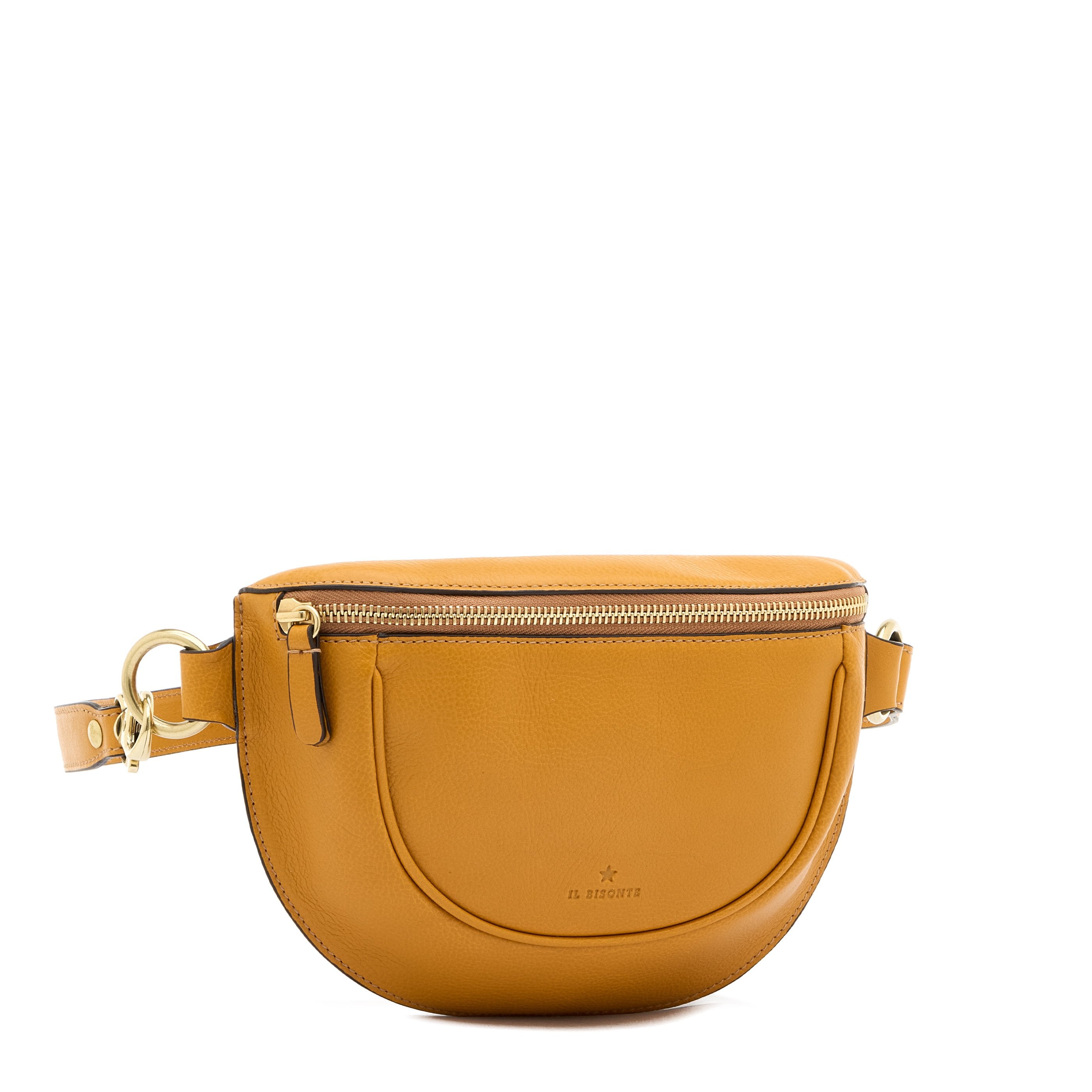 Oliveta | Marsupio da donna in pelle colore giallo narciso — 
side view
 — 3 of 5