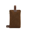 Duccio | Men's belt bag in suede color dark brown