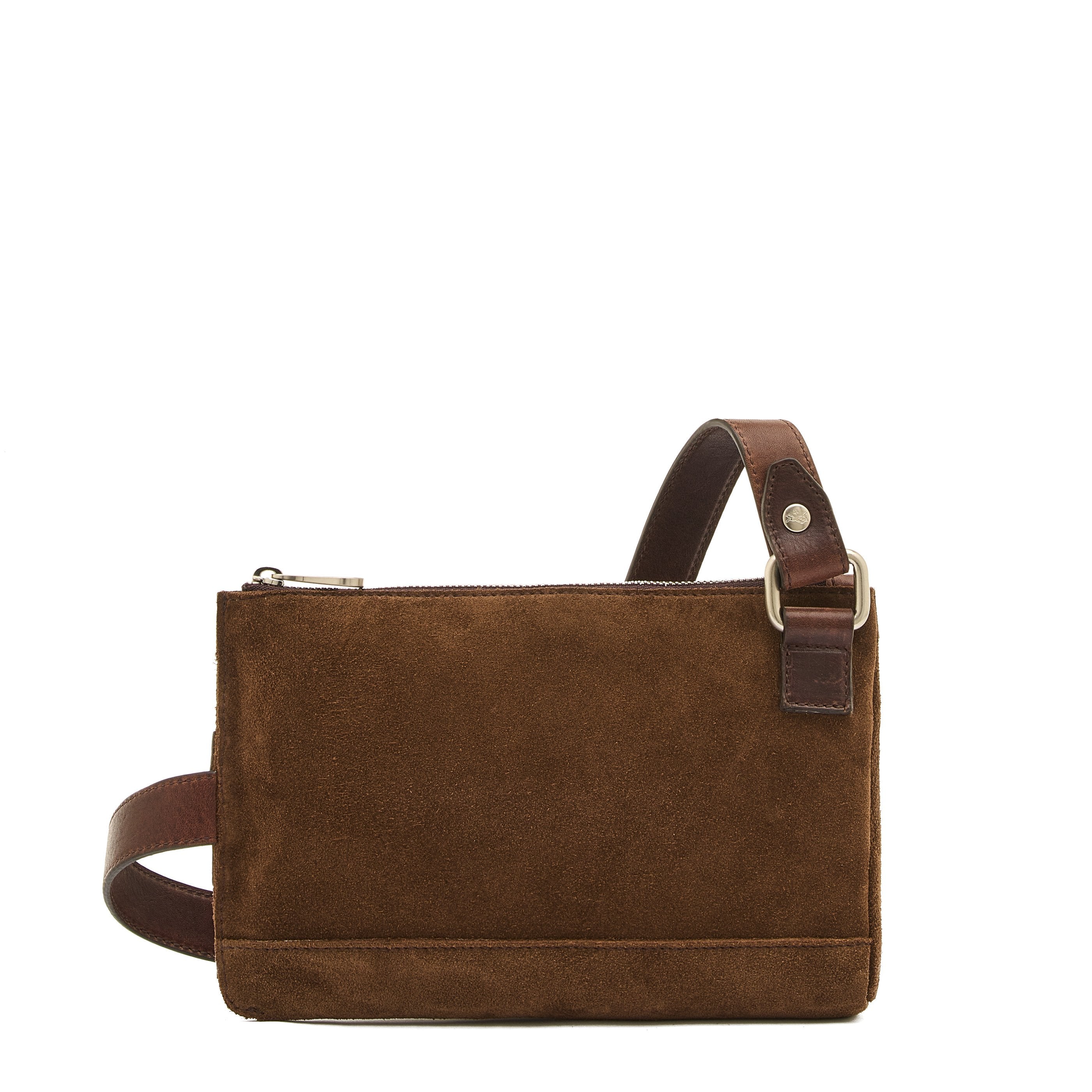 Duccio | Men's belt bag in suede color dark brown – Il Bisonte