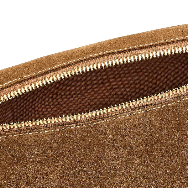 Oliveta | Marsupio da donna in suede colore gianduia