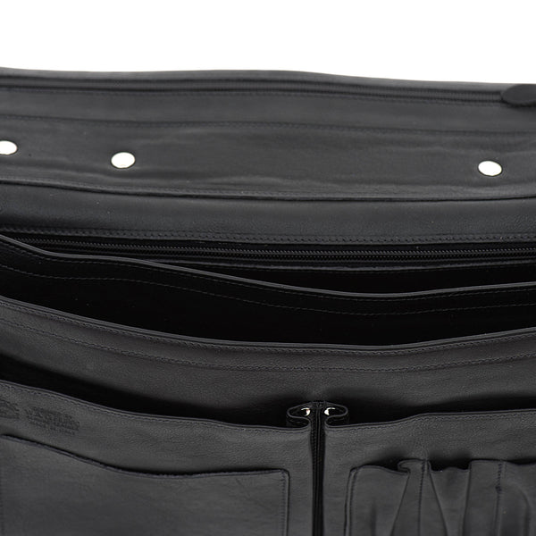 Briefcase in Vintage Leather color Black
