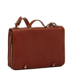 Briefcase in vintage leather color sepia
