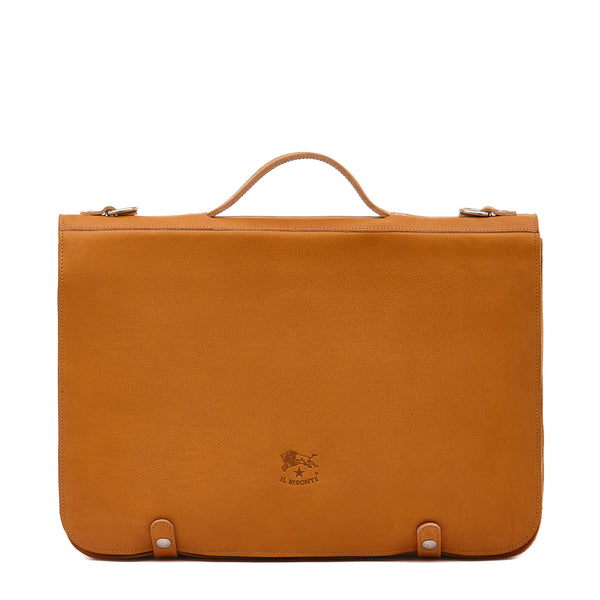 Briefcase in Vintage Leather color Natural