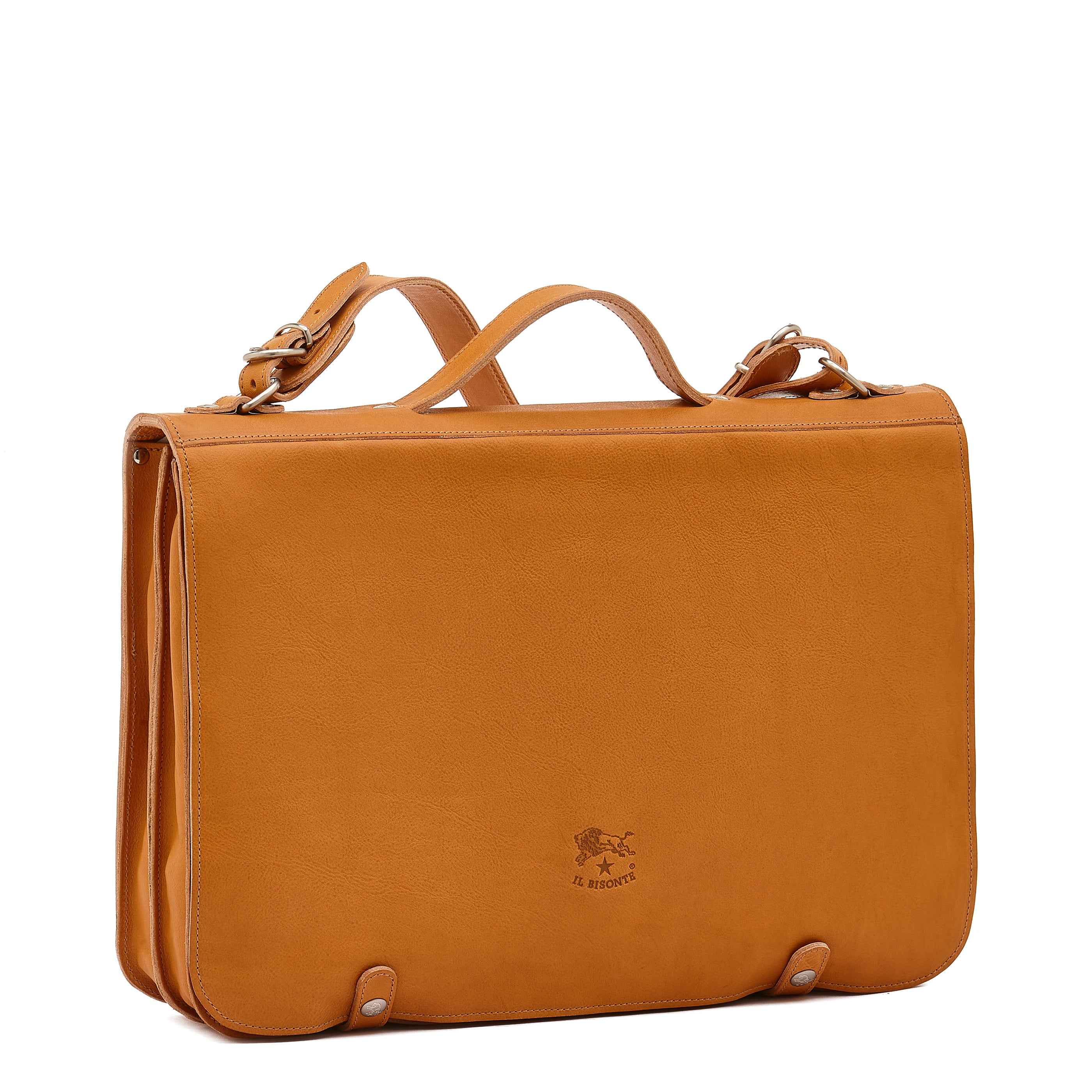 Briefcase in vintage leather color natural
