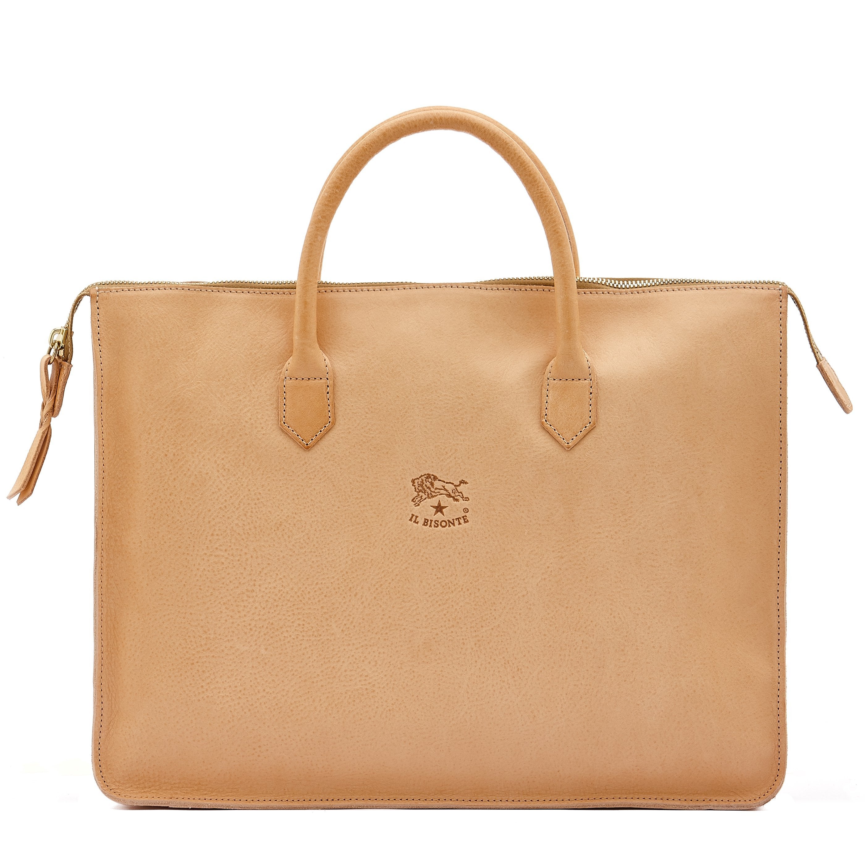 Michelangelo | Valigetta in pelle colore naturale — 
front view
 — 1 of 6