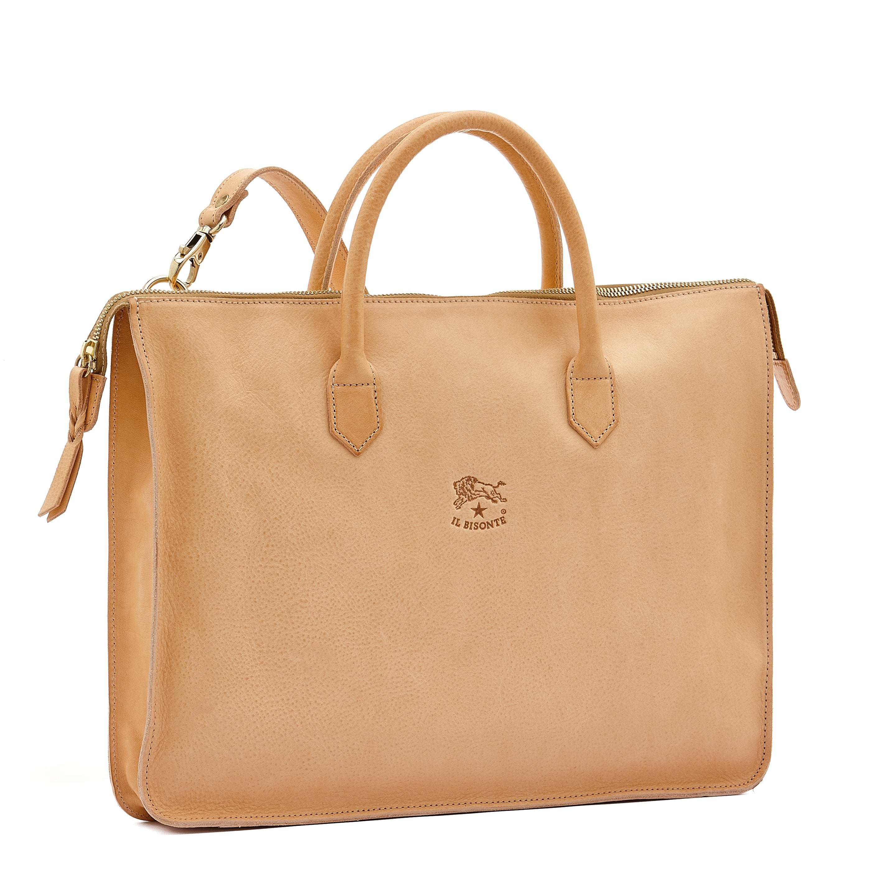 Michelangelo | Valigetta in pelle colore naturale — 
side view
 — 3 of 6