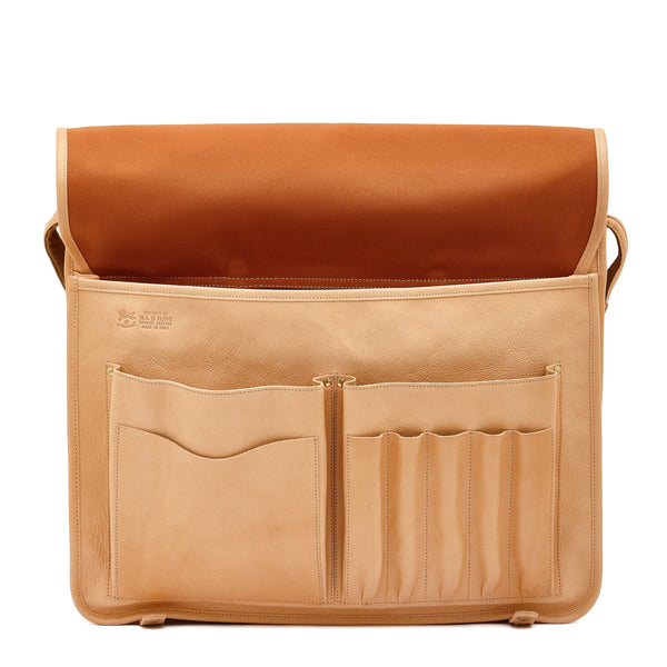 Briefcase in Leather color Natural