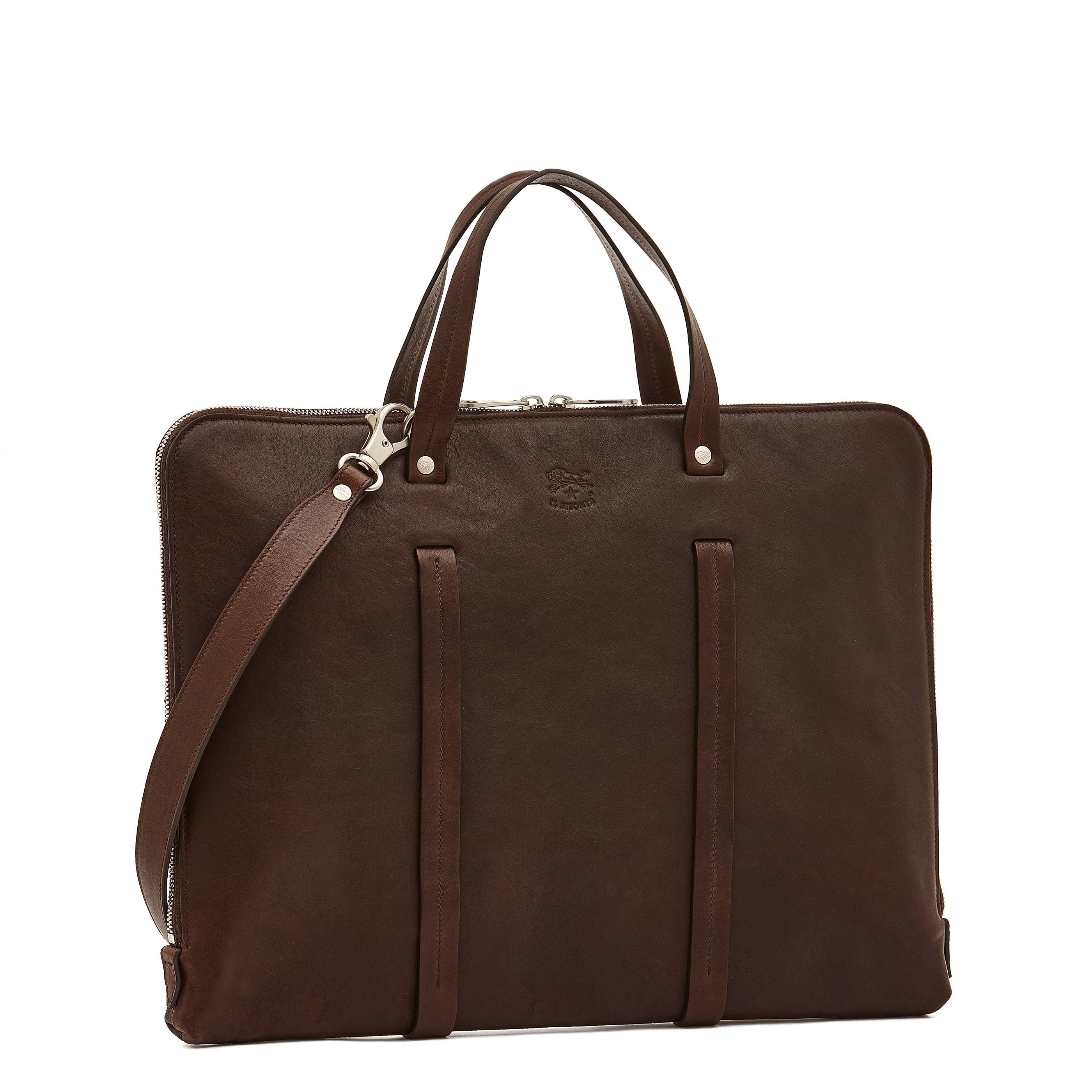 Trebbio | Men's briefcase in vintage leather color coffee