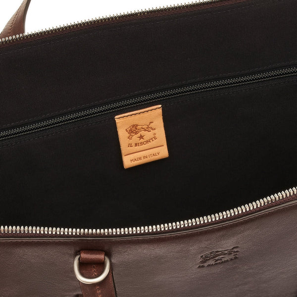 Trebbio | Men's briefcase in vintage leather color coffee