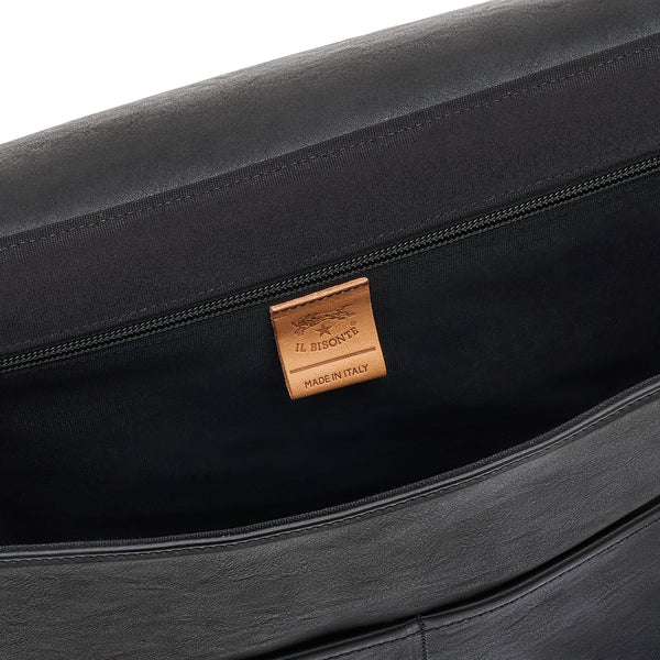 Brolio | Serviette pour homme en cuir vintage couleur noir