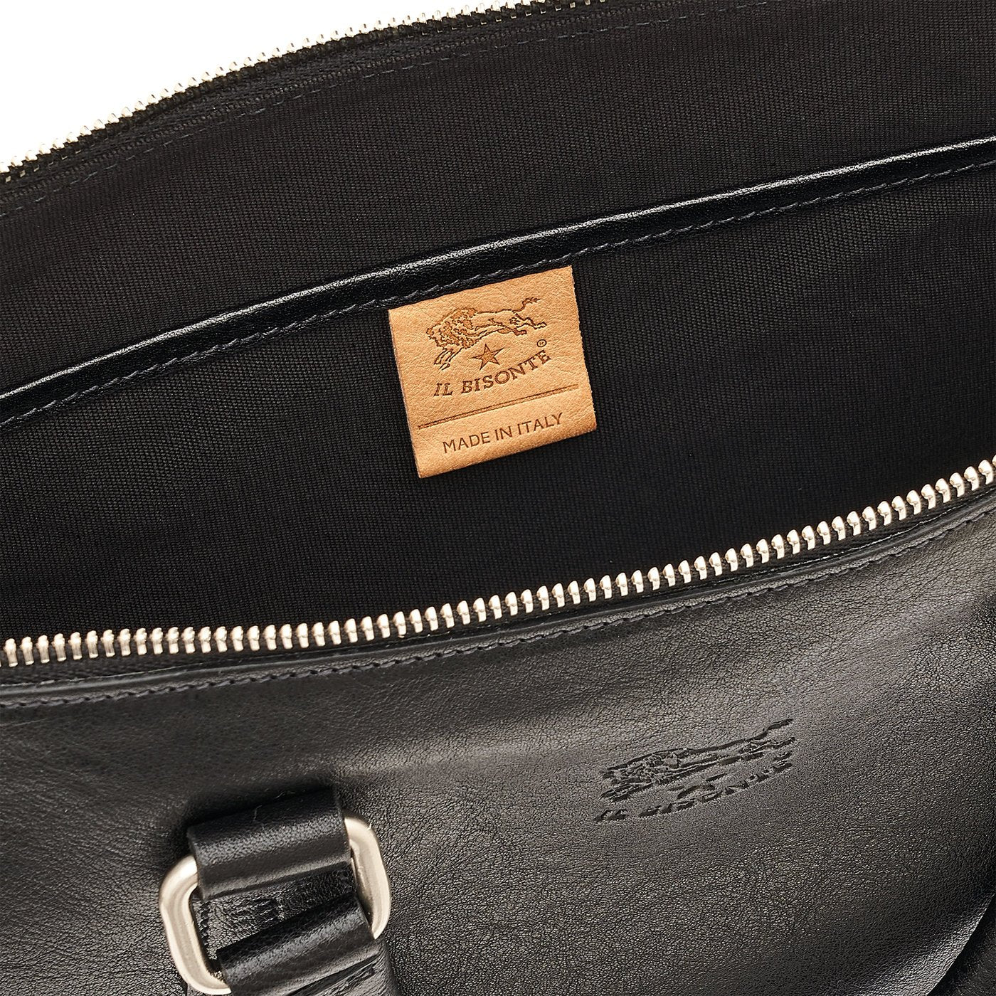 Meleto | Men's briefcase in vintage leather color black