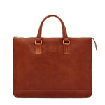 Meleto | Men's briefcase in vintage leather color sepia