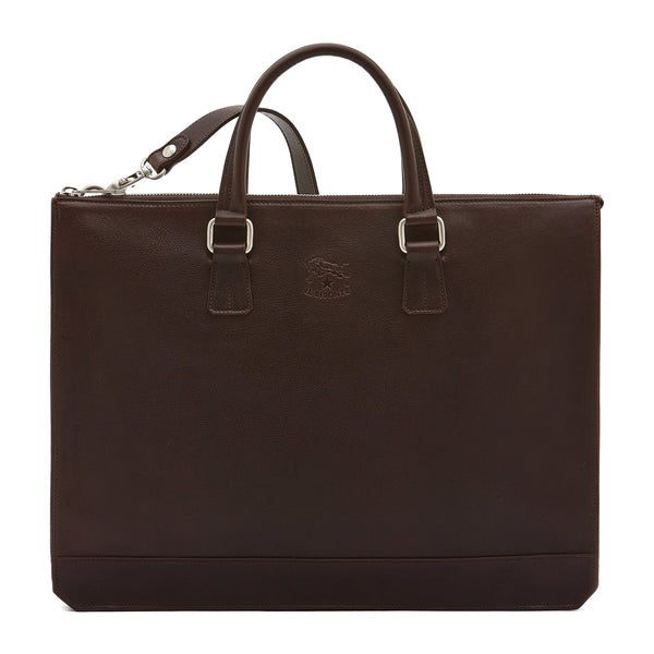 Meleto | Men's briefcase in vintage leather color coffee