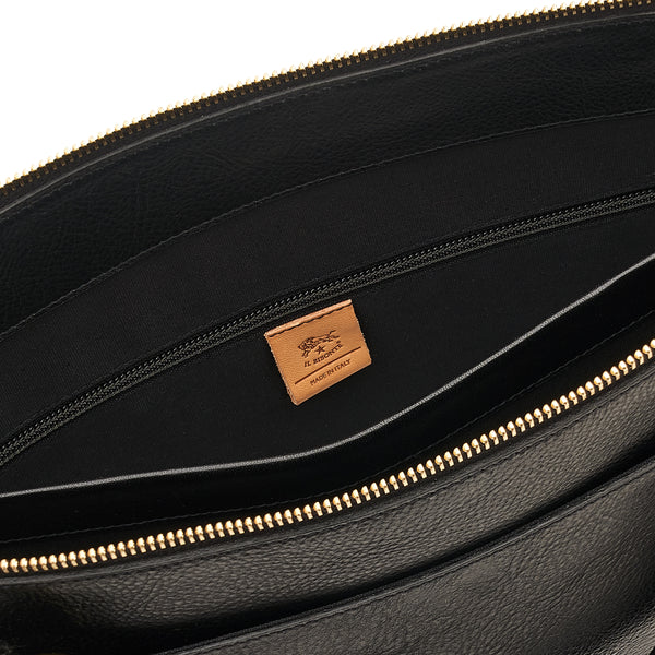 Manhattan | Women's briefcase in leather color black